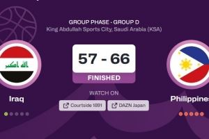 菲律宾击败伊拉克拿到D组第3 将对阵中国男篮所在组小组第2